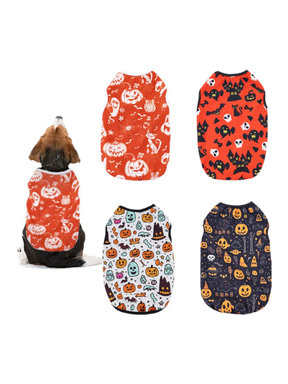 the PAWBOO HALLOWEEN VEST - 1 PC Halloween Pet Vest, Halloween Night Theme Sleeveless Printed T-Shirt, Cat & Dog Parties Style, Multiple Sizes Available