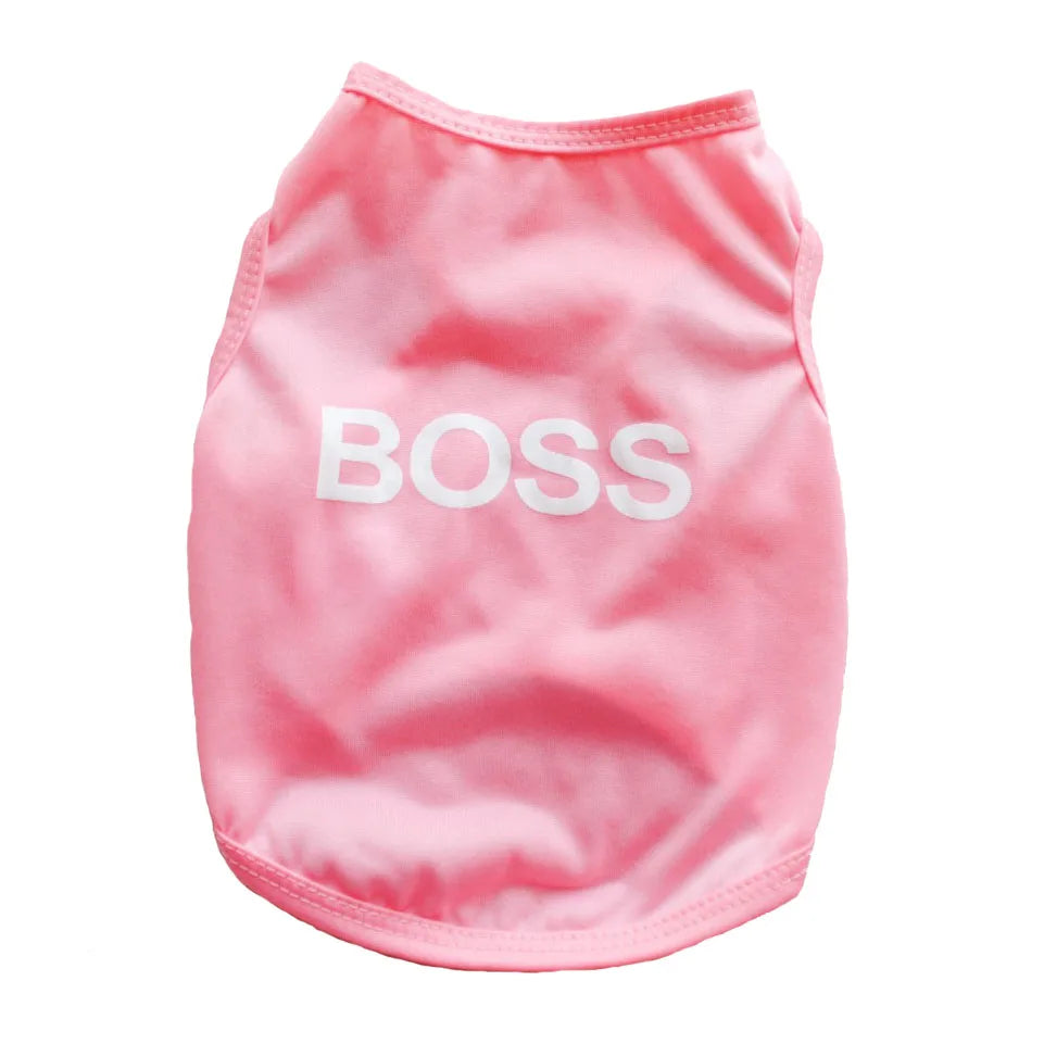 Dog BOSS Costume Dog Shirt for Small Dogs Boy Spring Summer Pet Clothes Breathable Chihuahua Yorkies Beagle Puppy Vest T-Shirts