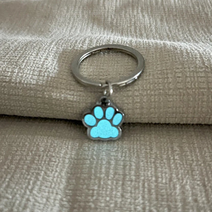 Luminous Dog Cat Paw Keychain Creative Green Blue Glow In Dark Key Ring Bag Accessories For Holder Bag Charm For Women