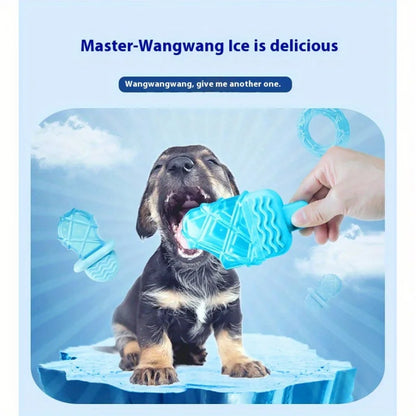 Summer Cool Dog Ice Stick Cooling Pet Supplies Water Injection Frozen Popsicle Dog Teething Toy Set