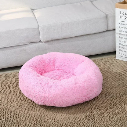 Round  Dogs Bed Cat Bed House Kennel Pet Mats Soft Long Plush Mat Pet Warm Basket Cushion Cats House Sofa Machine Wash Kennel
