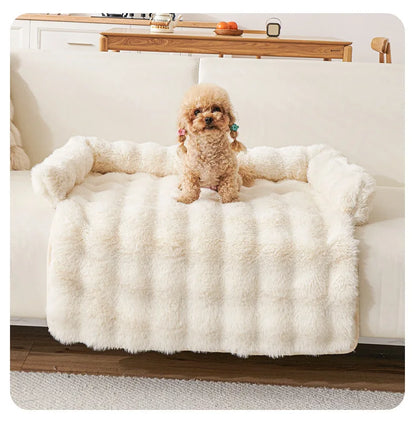 the PAWSOFA COZY COVER - Winter Warm Dog Sofa/Couch Cover, Bed Soft Pet Blanket Pad/Mat for Small Dogs, Pet Accessories, Cat/Dog Durable Blanket Travel & Indoor