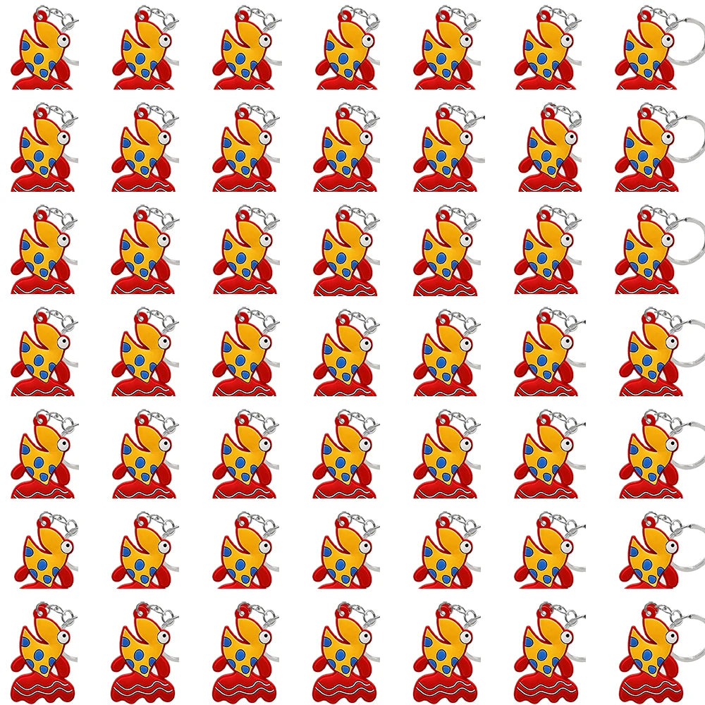 50PCS Cute Animal Keychain knife Ducks Dogs Cats Keyring for Women Men Kids Handbag Cool Car Key Accessories Friends Key Gifts