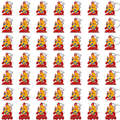 50PCS Cute Animal Keychain knife Ducks Dogs Cats Keyring for Women Men Kids Handbag Cool Car Key Accessories Friends Key Gifts