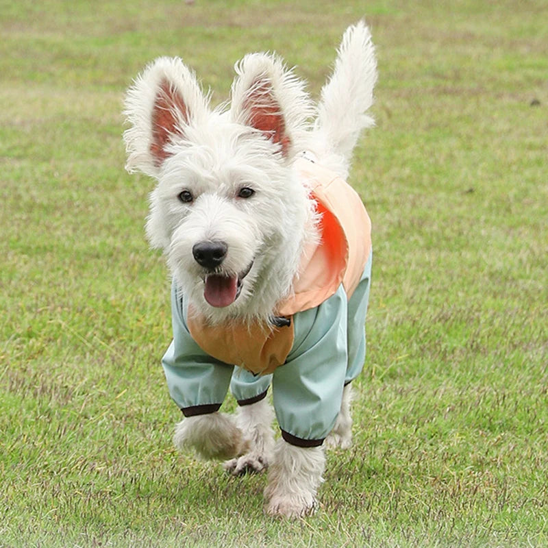 Towable Puppy Dog Raincoat Waterproof Pet Jumpsuit for Small Dogs Pomeranian Poodle Maltese Rain Coats Overalls mascotas Clothes