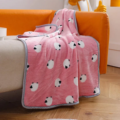 Pet Blanket Soft Flannel Dog Blanket Warm Comfortable Pet Bed Sheet Mat Cartoon Cute Cat Dog Sleeping Blanket Pet Supplies