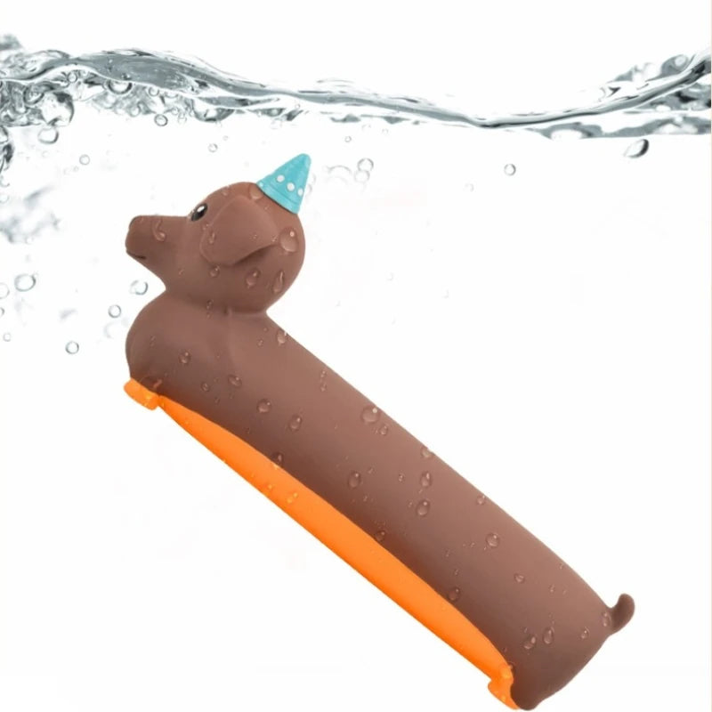 Dog Chew Toy Silicone Simulated Dachshund Modeling Squeaky Interactive Puppy Toy Bite Resistant Dog Accessories
