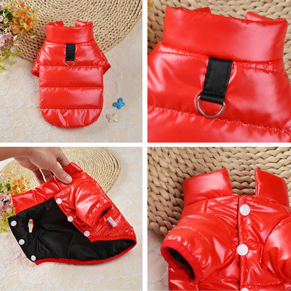 Winter Dog Down Jackets Clothes Thick Warm Puppy Dog Costume Coat Leather Pet Clothes Windproof for Small Medium Dogs Chihuahua
