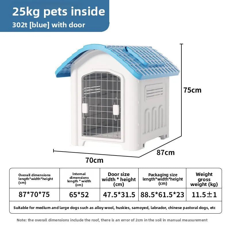 the IN THE DOGHOUSE - Large Waterproof Outdoor Doghouse - Detachable & Washable Dog Cage for Medium/Large Breeds, All-Weather Shelter