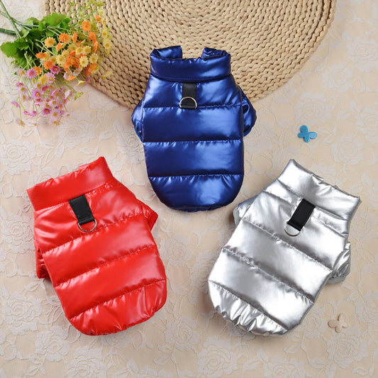 Winter Dog Down Jackets Clothes Thick Warm Puppy Dog Costume Coat Leather Pet Clothes Windproof for Small Medium Dogs Chihuahua