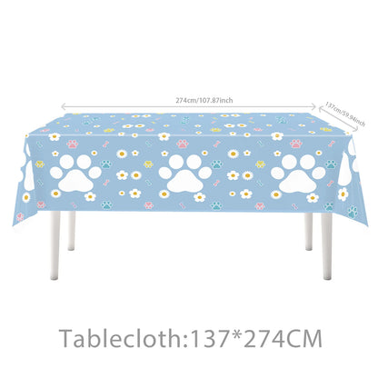 Boys Girls Birthday Disposable Tableware Party Decor Dog Paw Prints Plates Cups Napkin Baby Shower Birthday Party Supplies