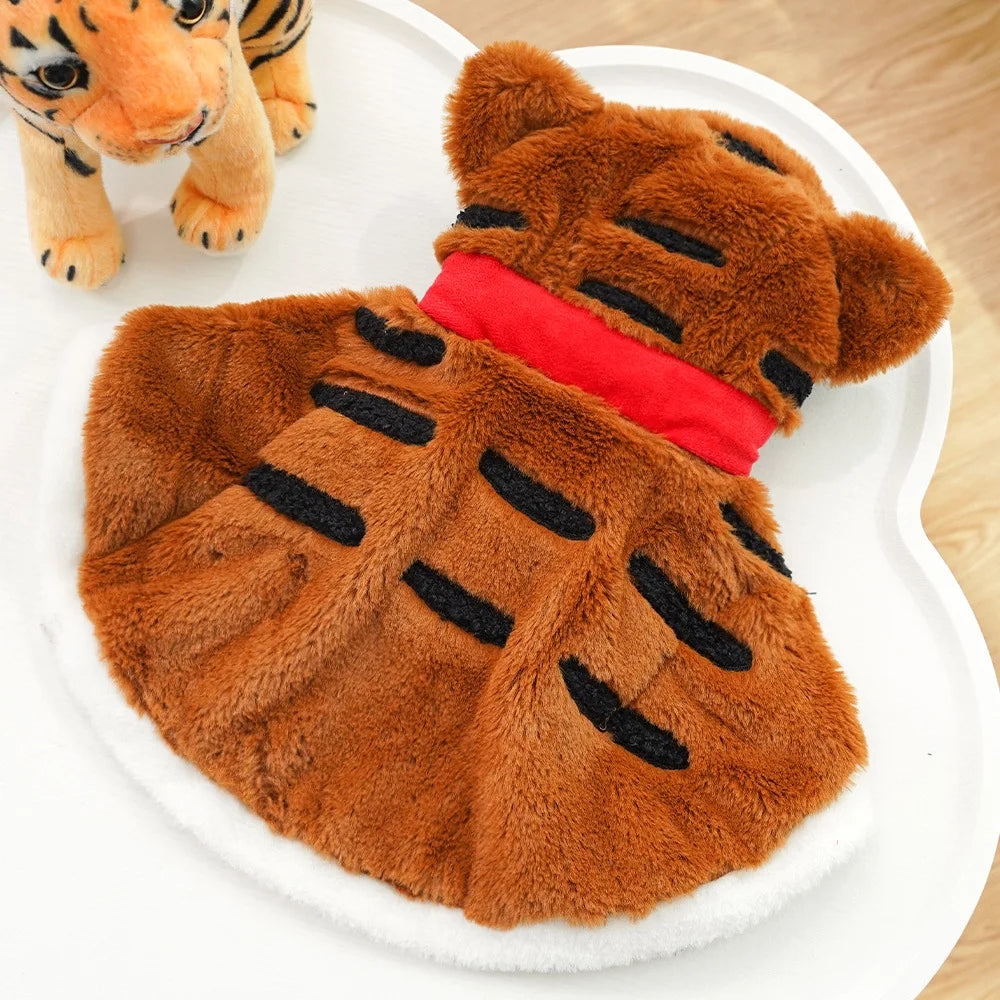 the ROAR & SNUGGLE PLUSH PET COAT - Winter Warm Thick Dog Coats for Pets, Plush Cat and Tiger Costumes, Plus Small Dog Plush Coats, All Pet Supplies