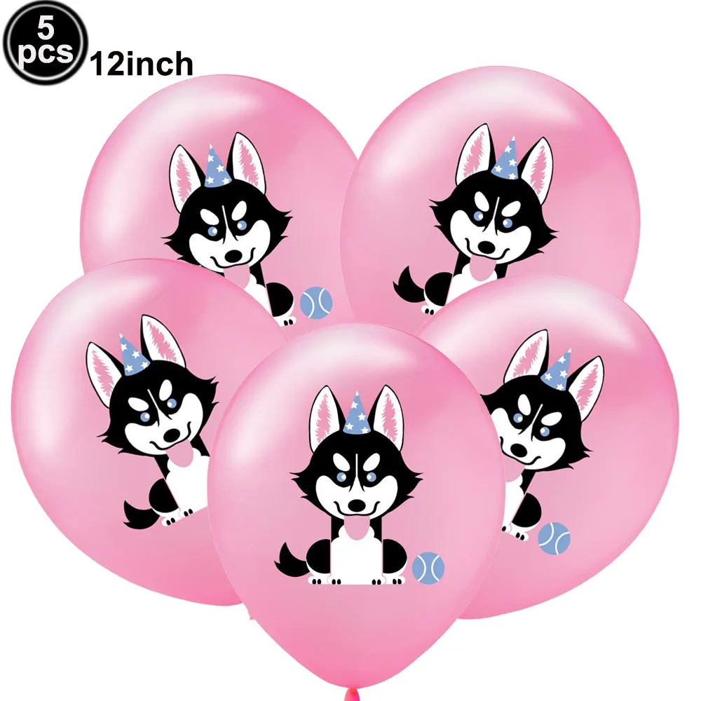 Dog Birthday Party Decorations 12inch Latex Print Animal Balloons Cute Pet Puppy Theme Baby Shower Birthday Party Decor Supplies