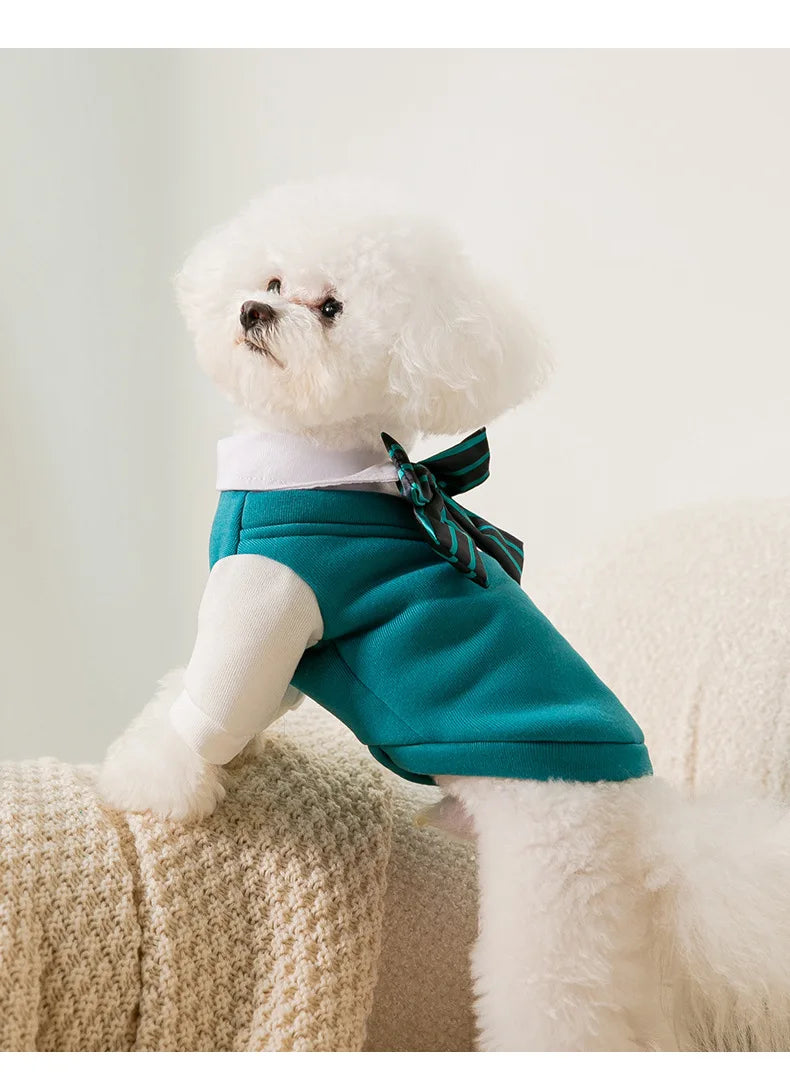 Pet Clothing JK Sweater Dress Corgi Chihuahua Princess Kwaii Dress Jk Cotton Dog Fancy Clothes Costume Comfortable Cat Clothes