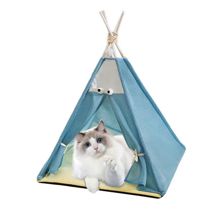 the GOOD BUDDY TEEPEE - Portable Pet Playpen, Breathable Mesh Foldable Dog Tent, Stable Structure Pet Teepee, Machine Washable Portable Indoor Doghouse
