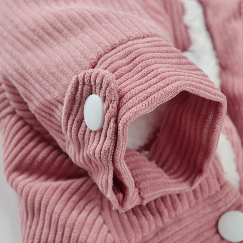 Winter Dog Clothes Thickened Lamb Velvet Puppy Outfit Hooded Soft Fleece Warm Jacket for Small Middle Dog Cat Coat With D-ring