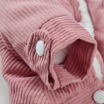 Winter Dog Clothes Thickened Lamb Velvet Puppy Outfit Hooded Soft Fleece Warm Jacket for Small Middle Dog Cat Coat With D-ring