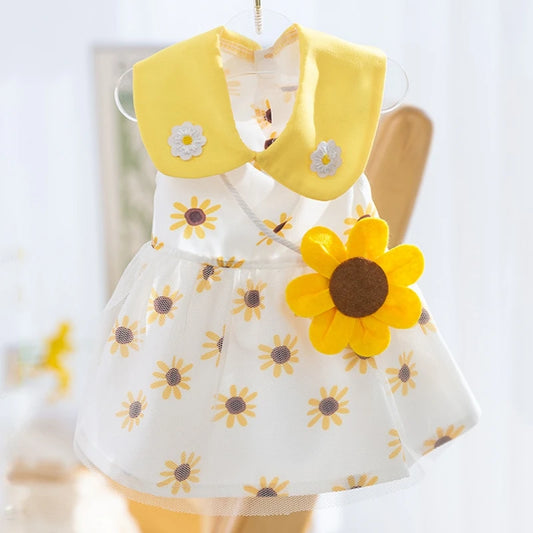 Dog Princess Dress Cute Pet Dog Mesh Dress Kitten Puppy Pet Skirt Dog Summer Dress Bow Lace Korean Poodle Chihuahua Dog Clothes