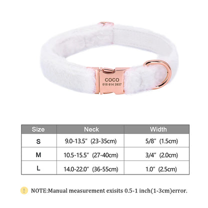 the COZY CREST PERSONALIZED COLLAR - Custom Dog Collar, Soft Velvet Dog Collars, Winter Personalized Pet ID Tag Plush Necklace for Small to Large Dogs, Pug, Free Engraving