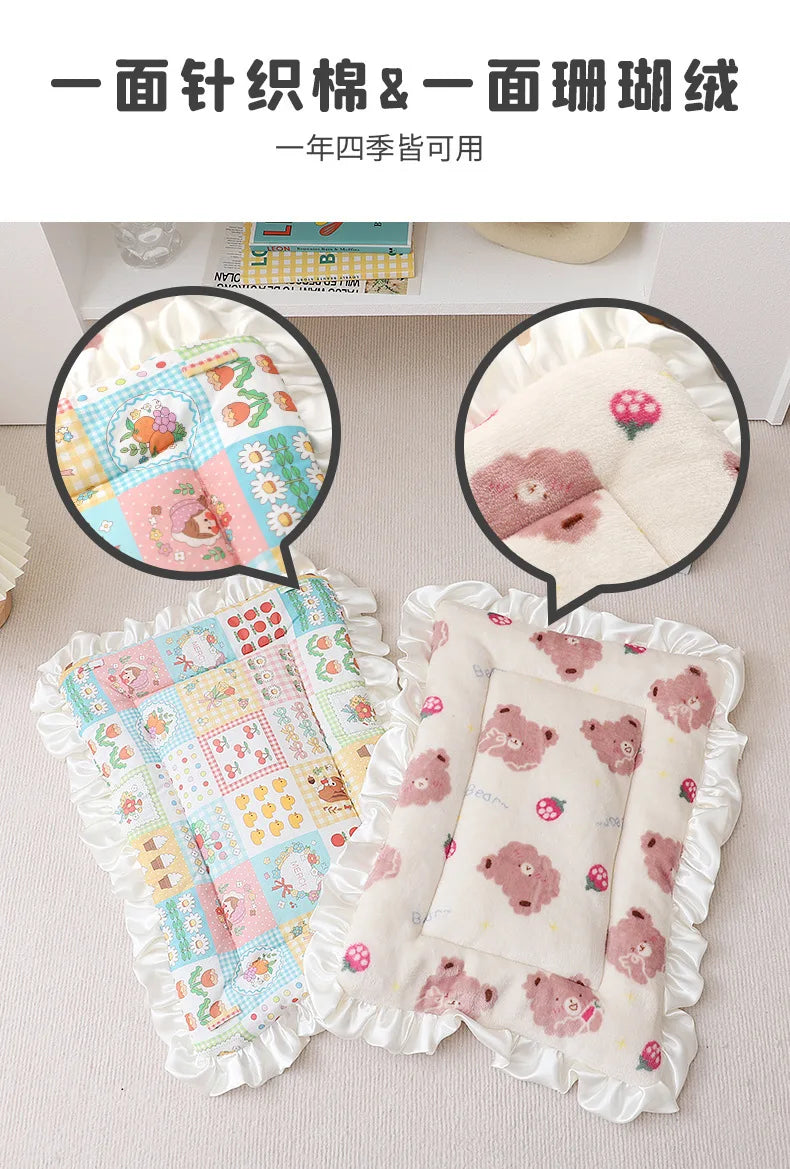 Pet Sleeping Mat Dog Bed Cat Bed Thickened Blanket Pad for Dogs Cats Winter Warm Washable Dog Mattress Pet Blanket Pet Supplies