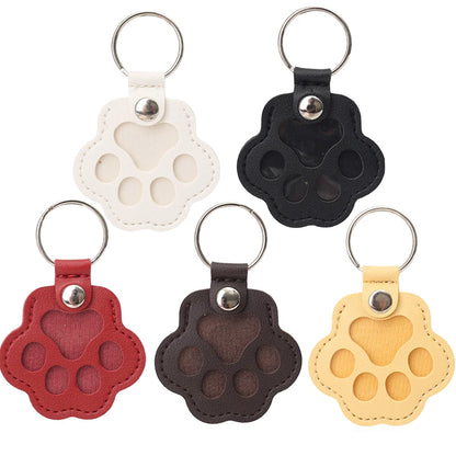 Pet Hair Memorial Keychain PU Leather Keepsake Locket for Cat Dog Fur Collection Memorial Keyring Gifts Decoration Accessories