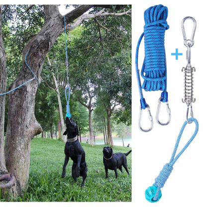 Spring Pole Dogs Toys Large Medium Dog Play Outdoor Hanging Exercise Rope Spring Pull Tug Muscle Builder Exercise Tools For Dogs