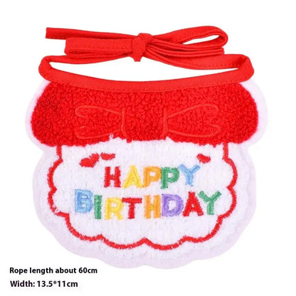 Cute Pet Cat Dog Birthday Scarf Hat Set Cat Birthday Party Supplies For Small Medium Pets Pet Scarf Birthday Hat Accessories
