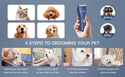 Small Dog Hair Clipper Electric Grooming Trimmer for Pets USB Rechargeable Cat Shaver Animals Haircut Machine waterproof