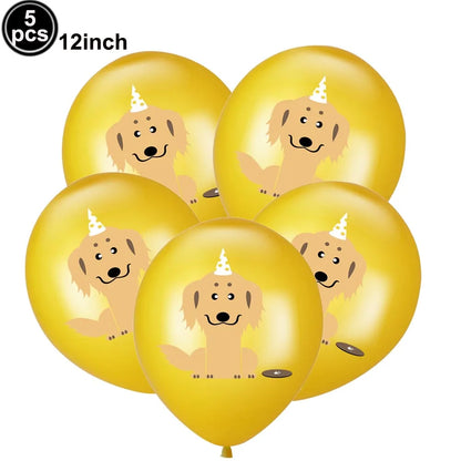 Dog Birthday Party Decorations 12inch Latex Print Animal Balloons Cute Pet Puppy Theme Baby Shower Birthday Party Decor Supplies