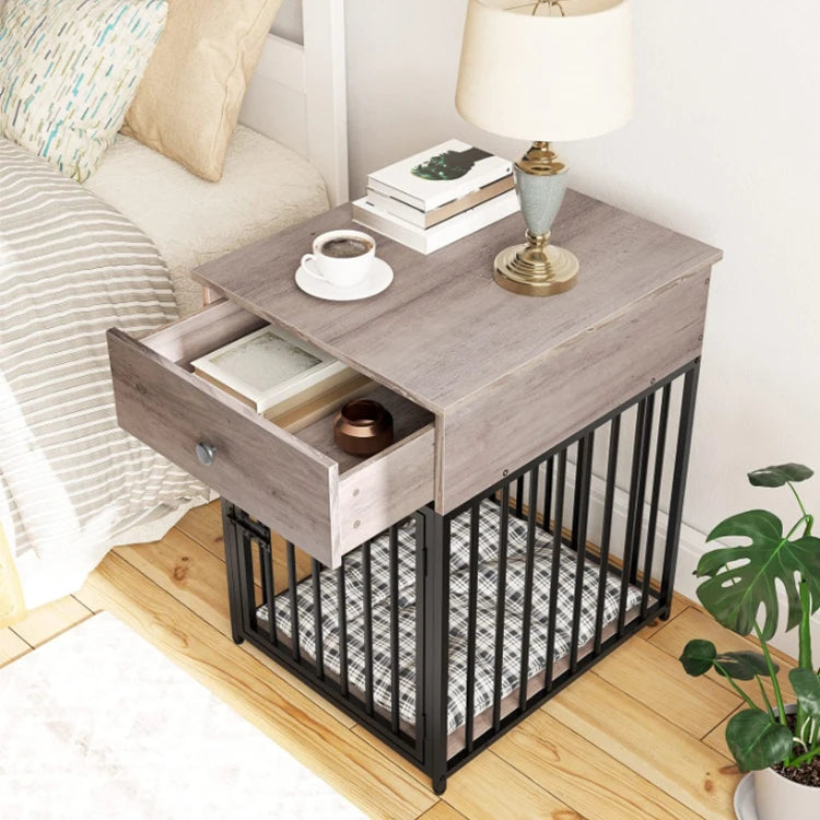 New Age Dog Crate Decorative Metal Kennels Large Dog Cages With Drawer Furniture Dog Wooden Houses