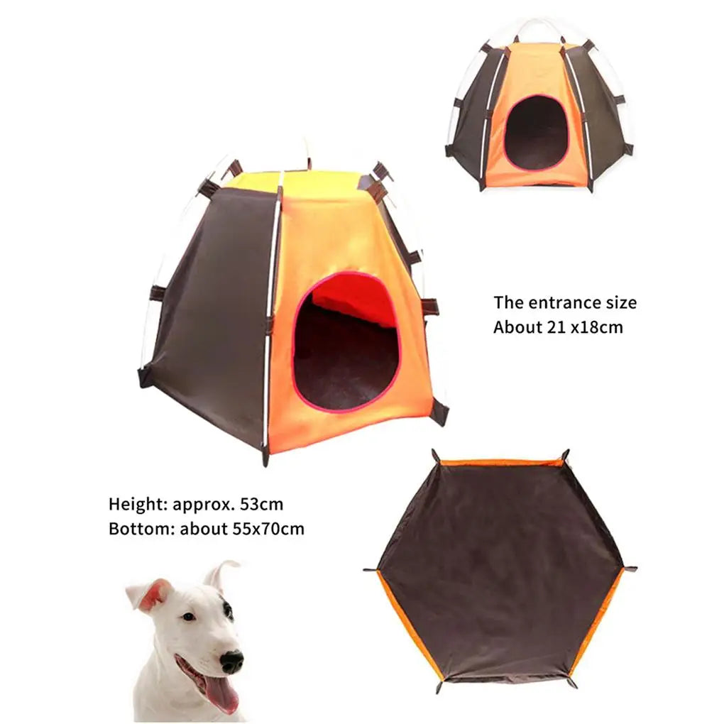 the DOG CAMPER - Oxford Pets House, Washable Dog/Cat Playing Bed, Puppy Tent Thickened Tents