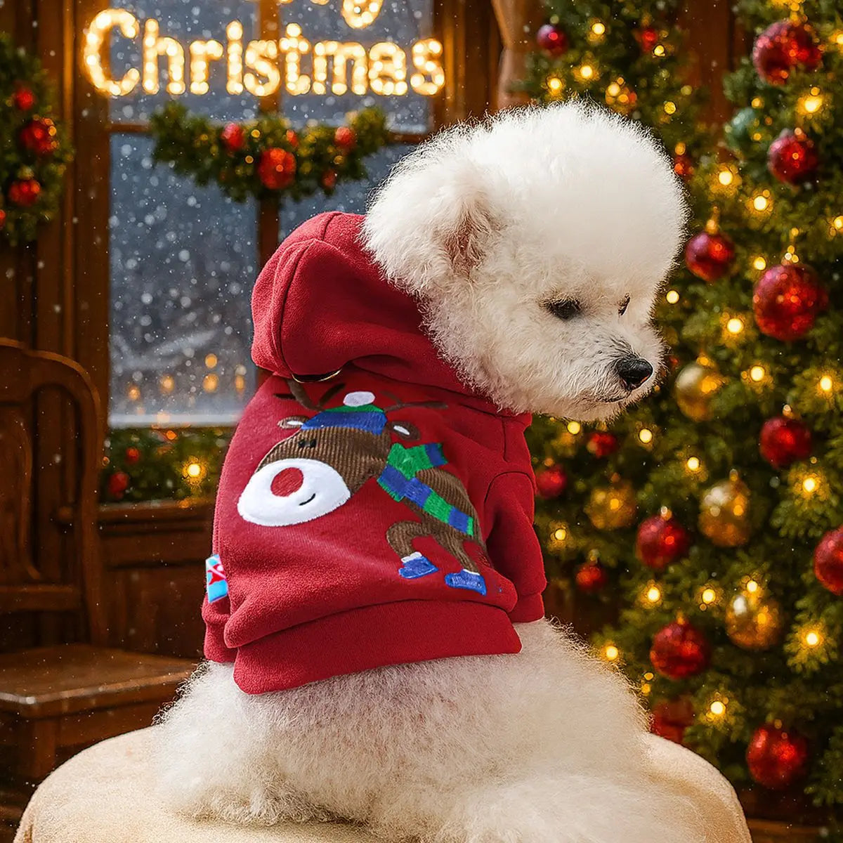 the SNOWPAW COZY SWEATER - Dog Christmas Clothes, Winter Warm Sweater, Pet Clothes for Small Dogs, Elk Santa Claus Dog/Cat Coat Hoodies, Christmas Dogs Costume
