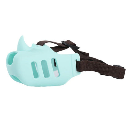 the RHINOSHIELD PET MUZZLE - Pet Dog Muzzle, Silicone Pet Muzzle, Anti-Biting, Barking, and Eating, Rhinoceros-Shaped Medium and Large Dog Muzzle