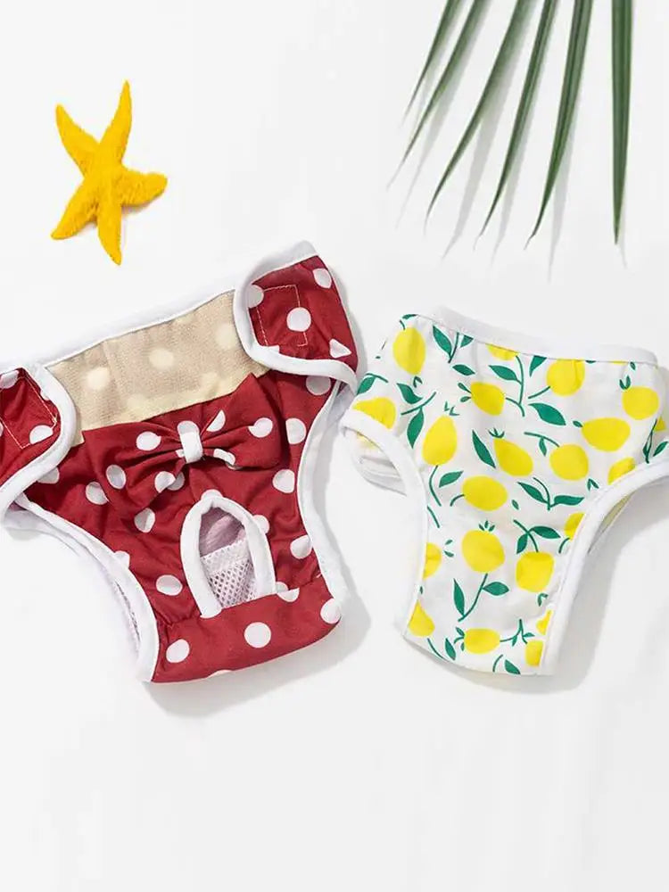 Cartoon Print Dog Diaper Physiological Pant Sanitary Puppy Shorts Underwear Small Medium Dog Cat Pants Female Dog Panties
