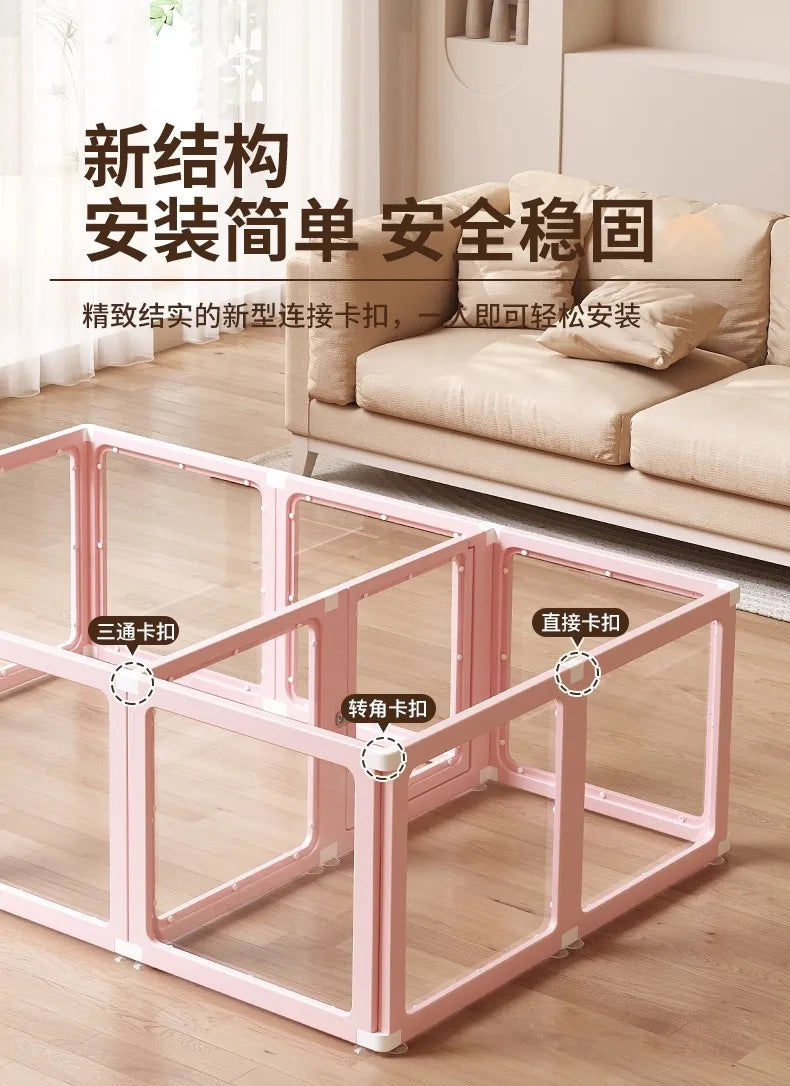 Minimalist Style Pet Supplies Pet Store Doghouse Acrylic Fence Small Pet Dog Interior Decoration Transparent Isolation Pet Bed