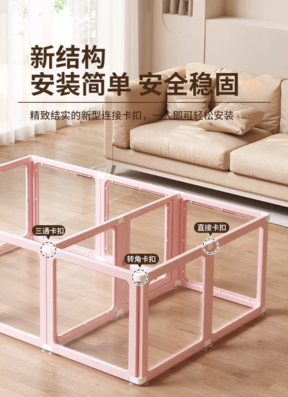 Minimalist Style Pet Supplies Pet Store Doghouse Acrylic Fence Small Pet Dog Interior Decoration Transparent Isolation Pet Bed