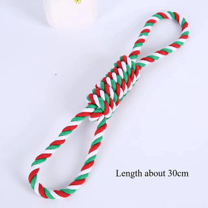 the TINSEL TUG TOY - Christmas Dog Toy, Pet Cotton Rope Knot, Interactive Dog Toys, Ball for Puppy/Chihuahua, Large Dogs Toothbrush Chew, Dog Accessories