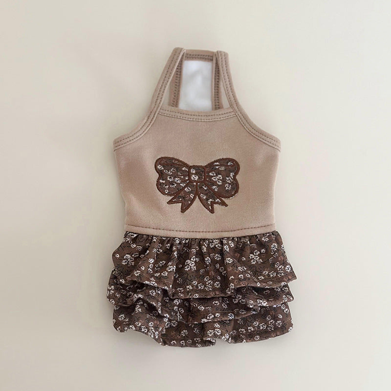 Pet Flower Plush Coat Dog Flower Cake Skirt Cute Dog Plush Hat Dog Clothes Winter Bear Flower Plush Thick Vest Coat Bottom Skirt