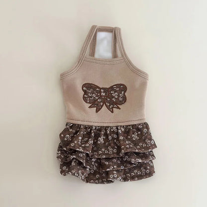 Pet Flower Plush Coat Dog Flower Cake Skirt Cute Dog Plush Hat Dog Clothes Winter Bear Flower Plush Thick Vest Coat Bottom Skirt