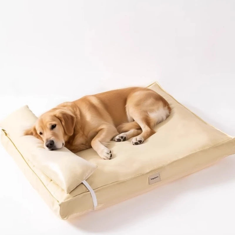 t‌he COZY COOLING PET MAT - All-Season Washable Leather Dog Bed - Removable Pet Mat, Summer Cooling Pad, Cozy Sleep Solution, Durable Pet Furniture