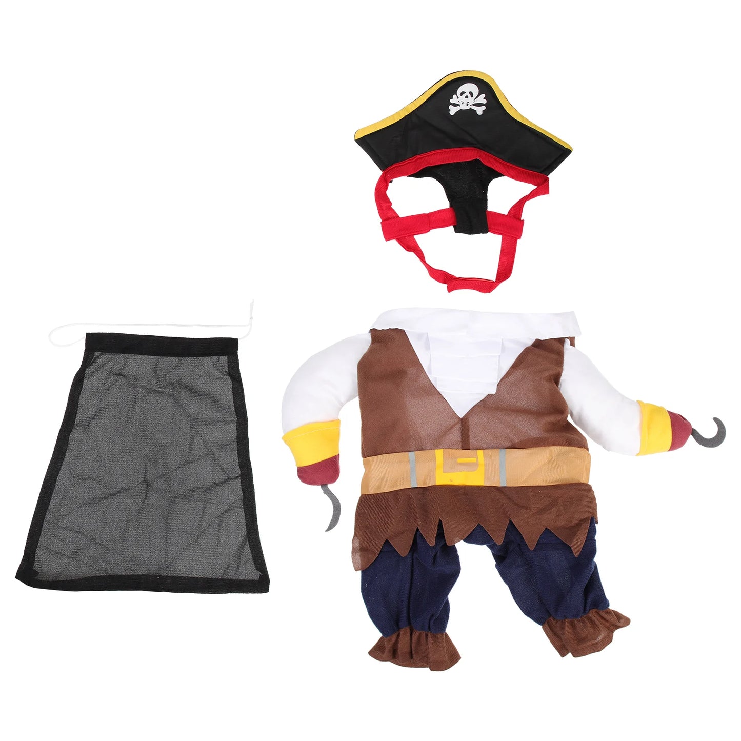 Pet Transformation Costume Dog Clothes Pirate Theme Halloween Wear Cotton Comfortable Cosplay Clothing Decorative Props Dog