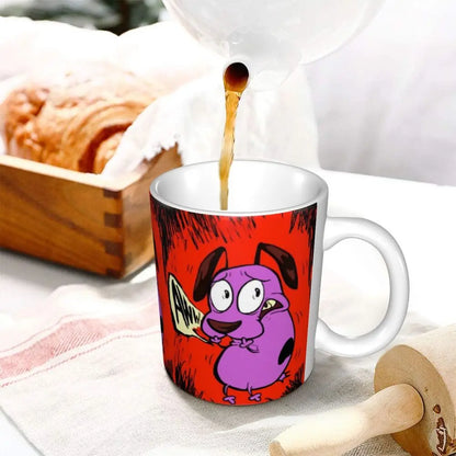 Personalized C-Courage The Cowardly Dog Coffee Mug DIY Ceramic Milk Tea Mug Cup