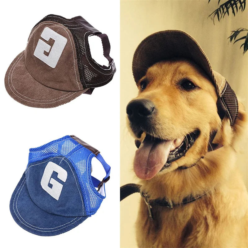 the GOOD BOY BALLCAP - Dog Hat, Dog Sunscreen Hat, Baseball Cap, Outdoor Sports Hat with Ear Holes, Adjustable Pet Hat for Small, Medium and Large Dogs