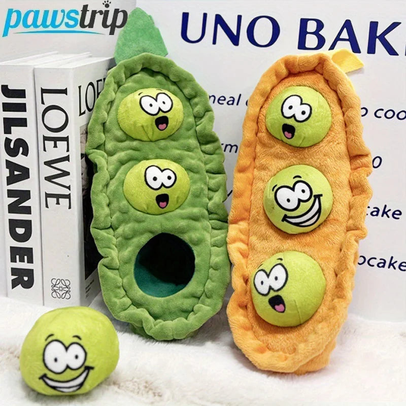 Plush Dog Sniffing Toys Interactive Pet Pea Toys for Small Medium Dogs Puzzle Bite-Resistant Puppy Squeaky Toy Dog Accessories