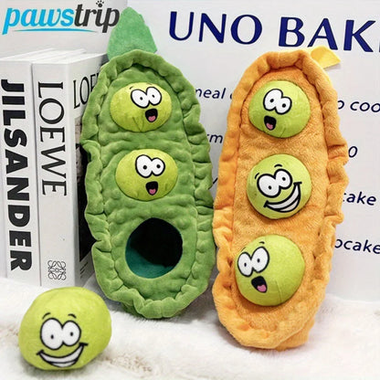 Plush Dog Sniffing Toys Interactive Pet Pea Toys for Small Medium Dogs Puzzle Bite-Resistant Puppy Squeaky Toy Dog Accessories