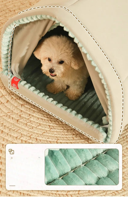 the BROADWAY DOGGY - Winter Warm Thick Dog Bed, Enclosed Spacious Large Space Pet Dog Bed Suitable for All Seasons, Soft and Comfortable Cat/Dog Tent