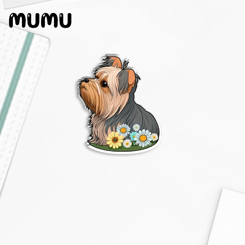 2023 New Dog Cat and Flowers Lapel Pin Cute Acrylic Brooches Handmade Epoxy Jewelry Shirt Bag Badge