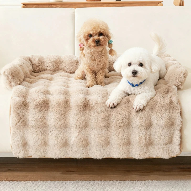 the PAWSOFA COZY COVER - Winter Warm Dog Sofa/Couch Cover, Bed Soft Pet Blanket Pad/Mat for Small Dogs, Pet Accessories, Cat/Dog Durable Blanket Travel & Indoor