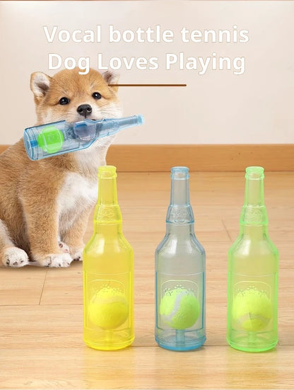 the BOTTLEBOUNCE PLAY BALL - Dog Toy Bottle Sound Chew Ball, Pet Toys Interactive Ball for Big Dog/Small, Dog Pet Training Tennis Bottle, Pet Supplies