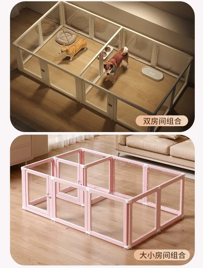 Minimalist Style Pet Supplies Pet Store Doghouse Acrylic Fence Small Pet Dog Interior Decoration Transparent Isolation Pet Bed